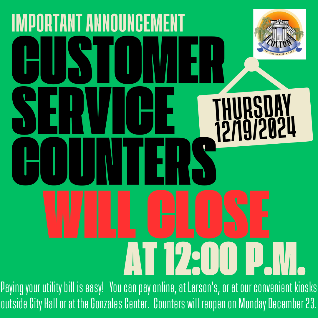 Customer Service Counters Closed