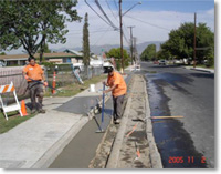Two workers working alongside a city street